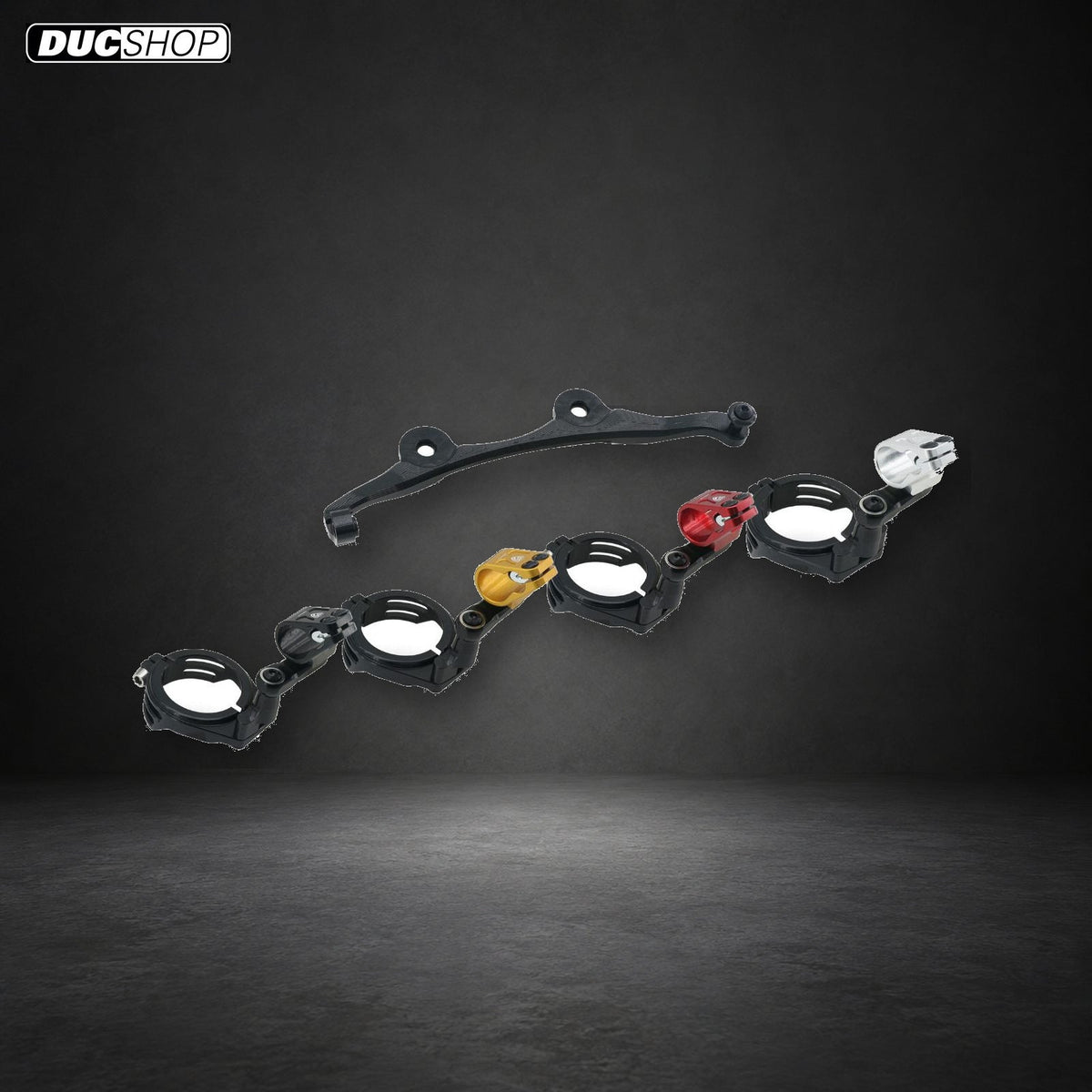CNC Racing Steering Damper Mount kit for Ducati Hypermotard 698 Mono | Black/Black | SKU SD119BB | DucShop