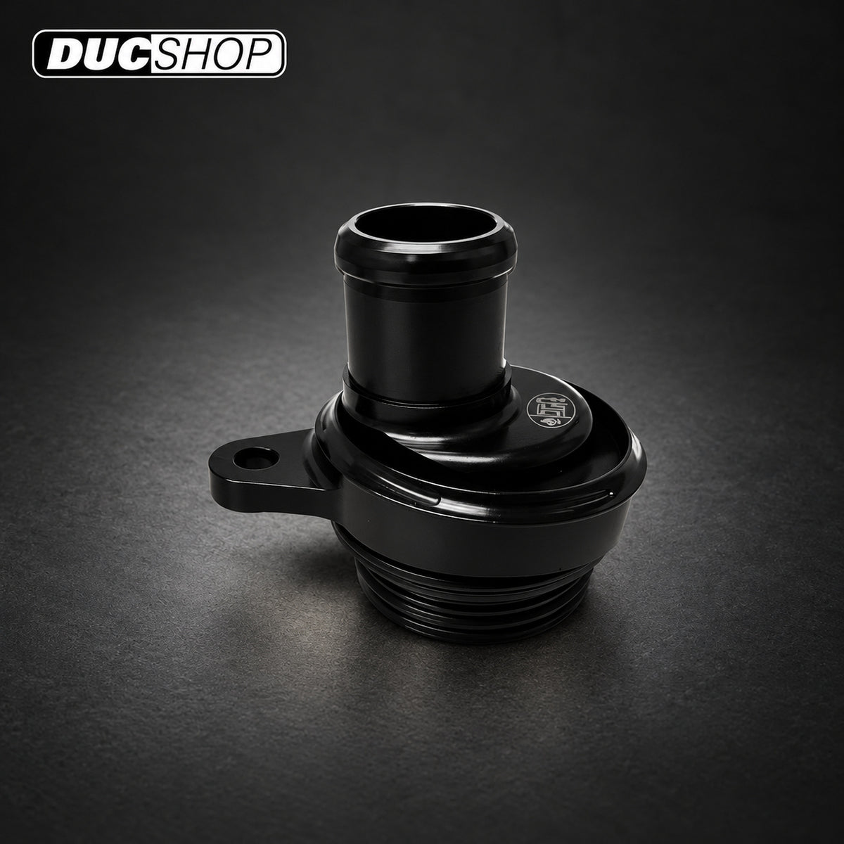 STM N072 reed-valve crankcase breather shown in representative black finish; selected finish is red | Crankcase Breathers | ducshop.com