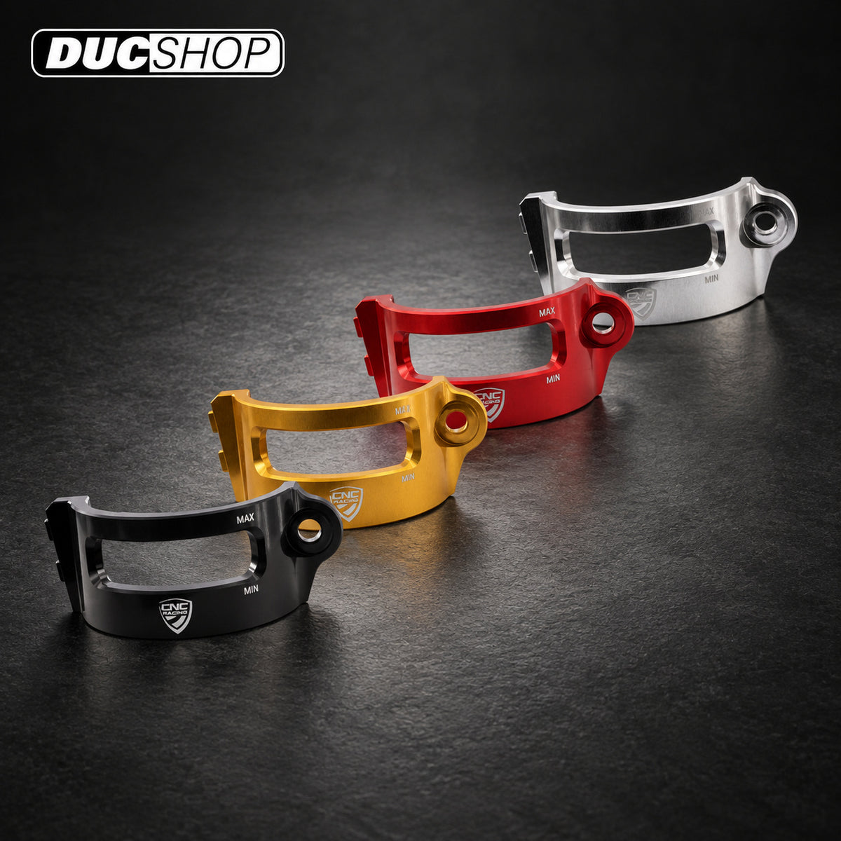 CNC Racing Rear Brake Reservoir Tank Clamp for Ducati Multistrada V4 / S / Sport - Silver - DucShop