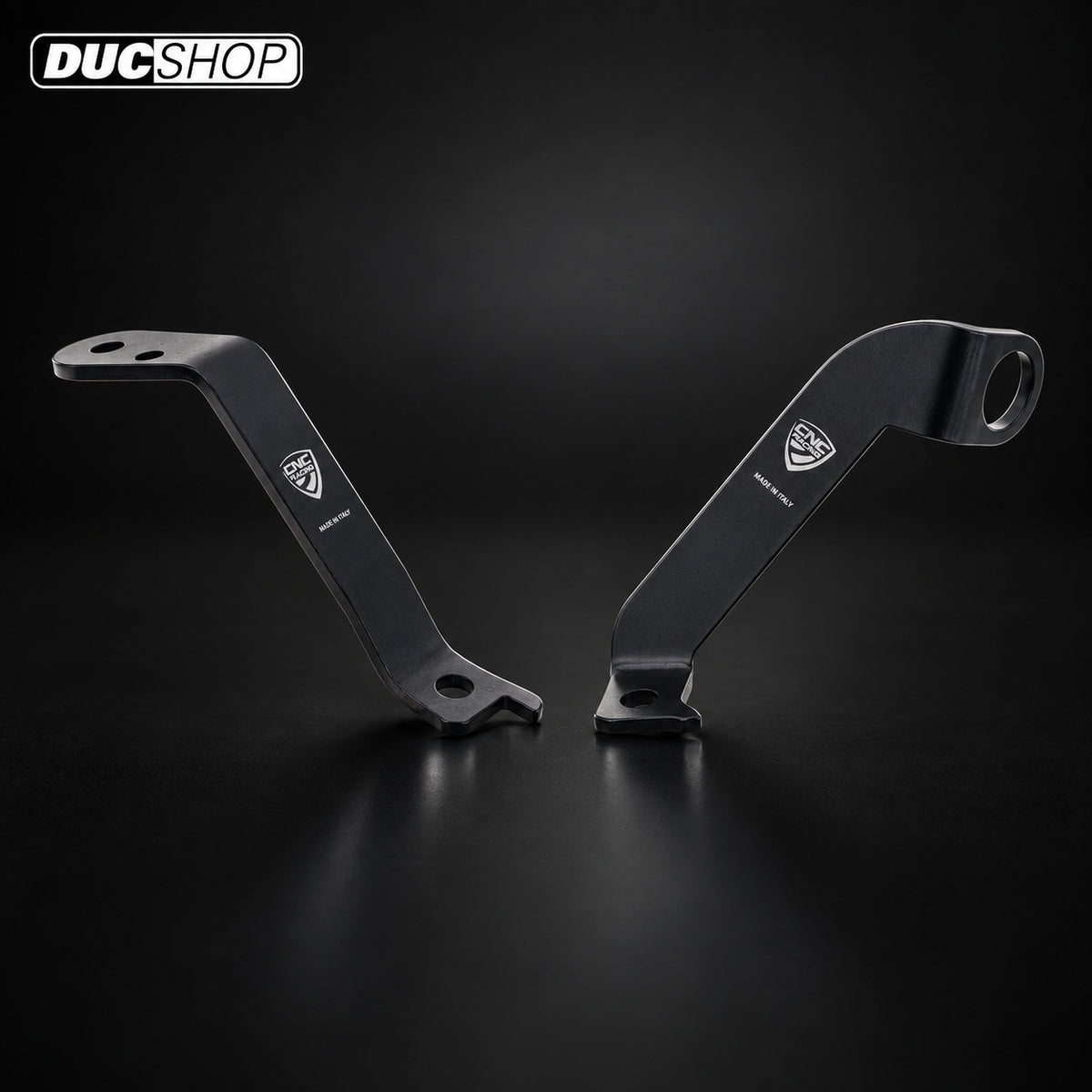 CNC Racing Aluminum Front Reservoir Brackets for the Ducati Panigale V4 (2025+) - Black - DucShop