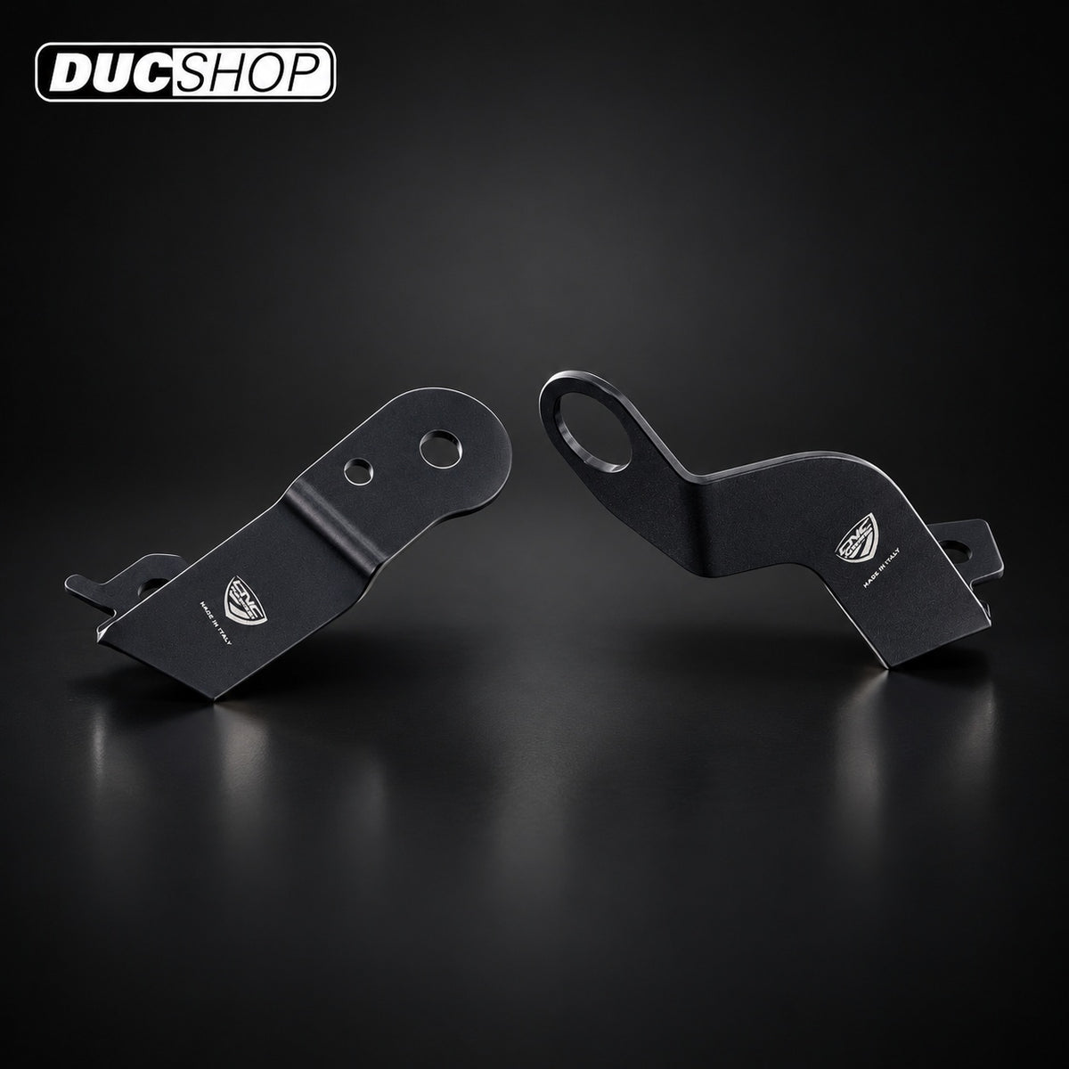 CNC Racing Aluminum Front Reservoir Brackets for the Ducati Panigale V2 (2025+) - Black - DucShop