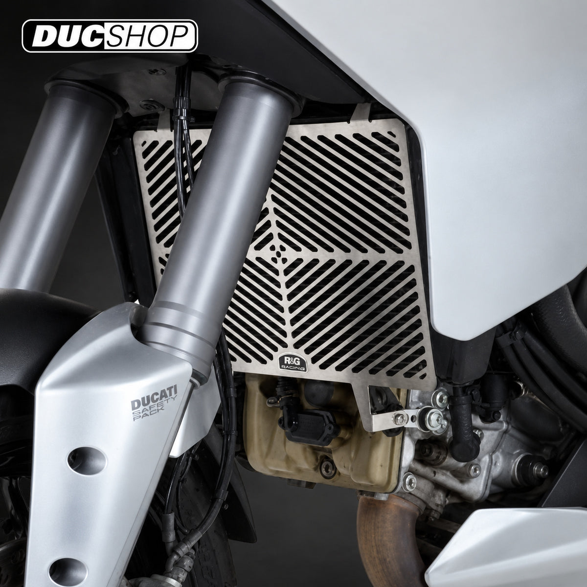 R&G Racing Stainless Steel Radiator Guard (Not Gran Turismo Version) for Ducati Multistrada 1200 '09-'20 | Radiator & Oil Cooler Guards | ducshop.com