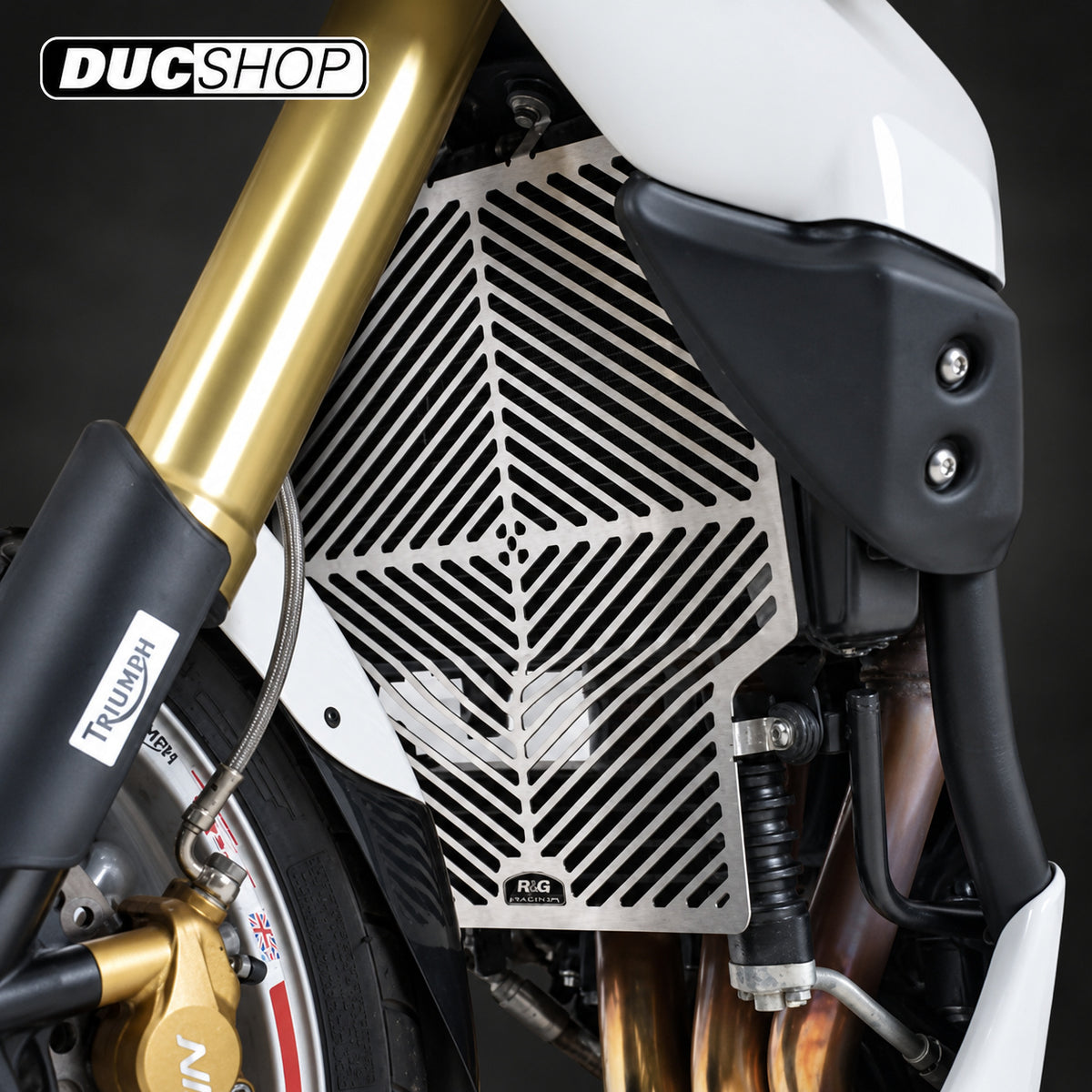 R&G Racing Stainless Steel Radiator & Oil Cooler Guard for Triumph 1050 Tiger / 1050 Tiger Sport '13-'16 | Radiator & Oil Cooler Guards | ducshop.com