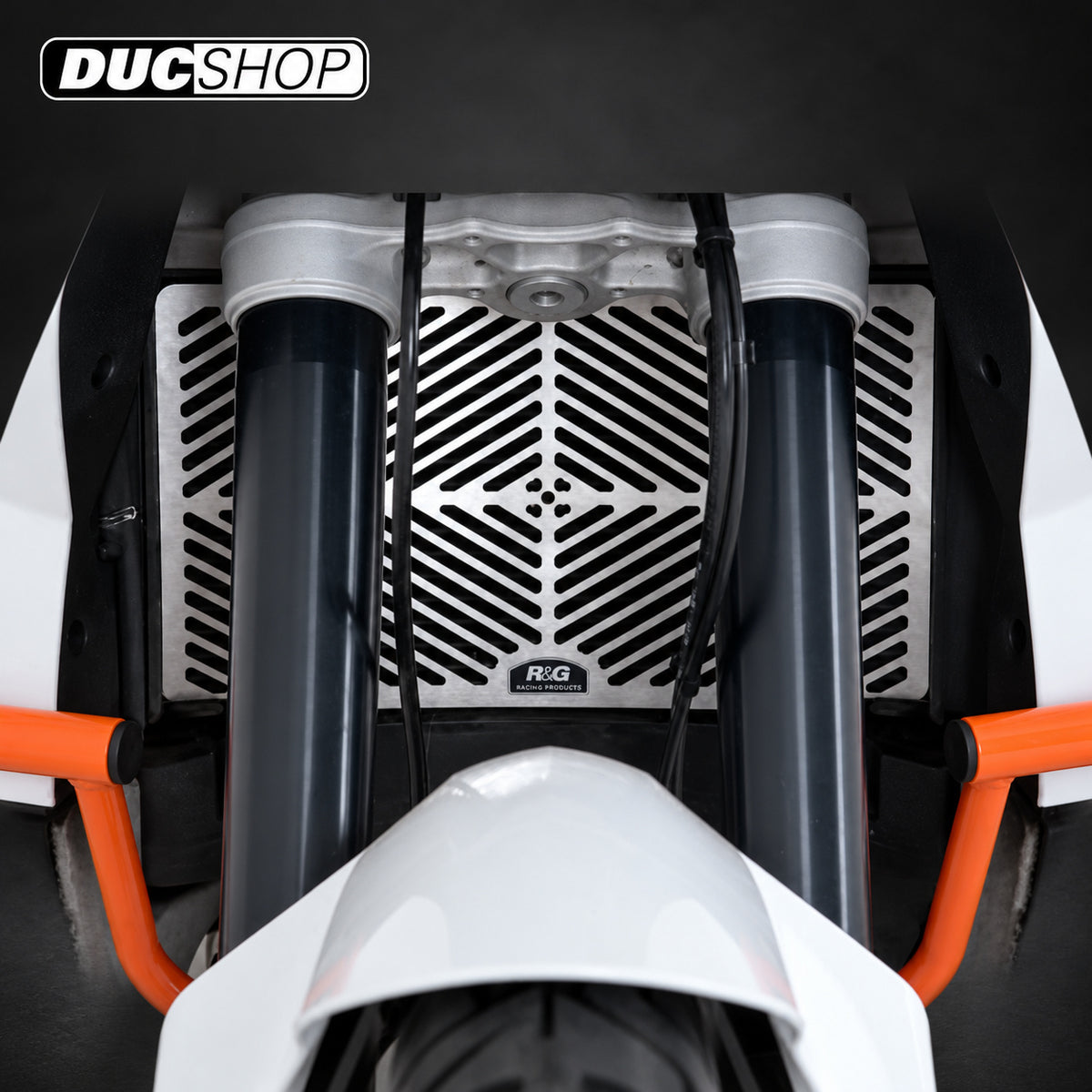 R&G Racing Stainless Steel Radiator Guard for KTM 990 Adventure '00-'15 | Radiator & Oil Cooler Guards | ducshop.com