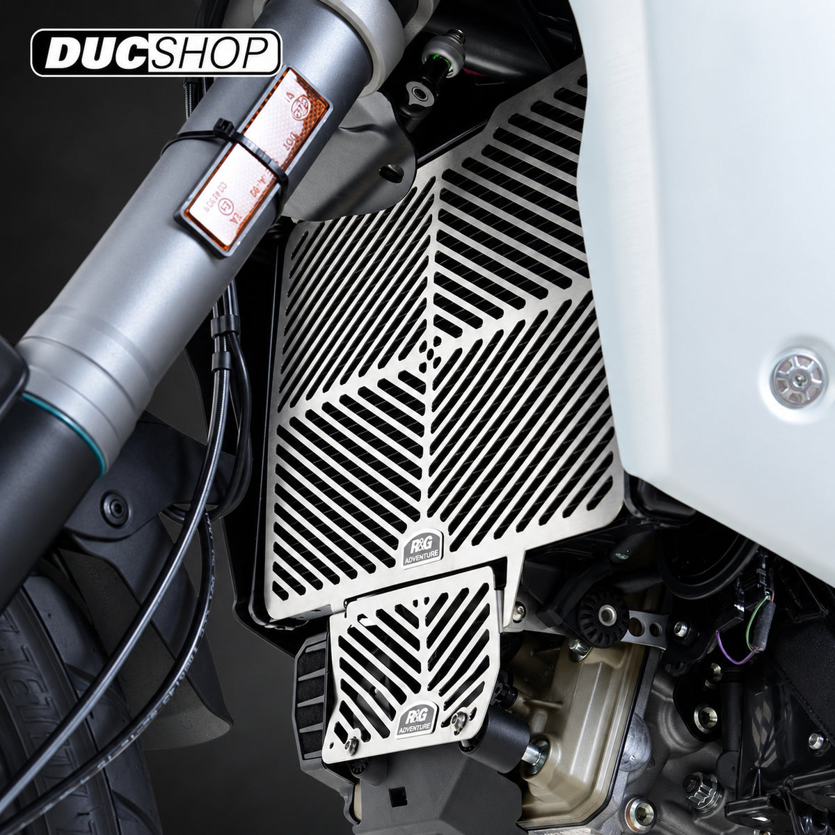 R&G Racing Stainless Steel Radiator Guard for Ducati MTS1200 '15-'20, MTS1260 '18-'21 | Radiator & Oil Cooler Guards | ducshop.com