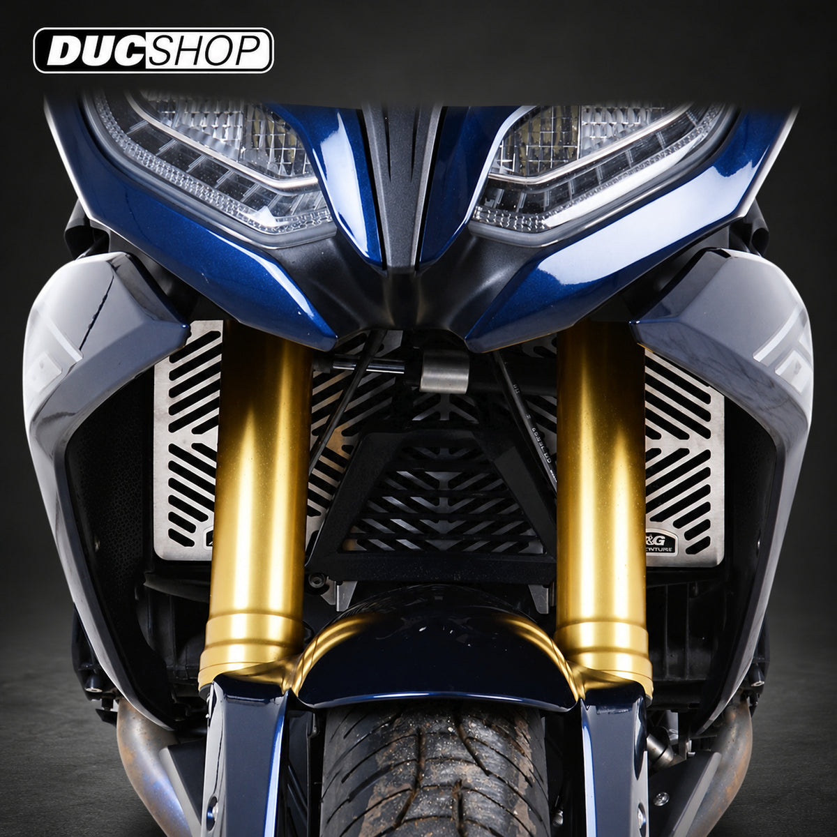 R&G Racing Stainless Steel Radiator Guard for BMW R1200RS / R1200R '15-'21, R1250RS / R1250R '19-'22 | Radiator & Oil Cooler Guards | ducshop.com