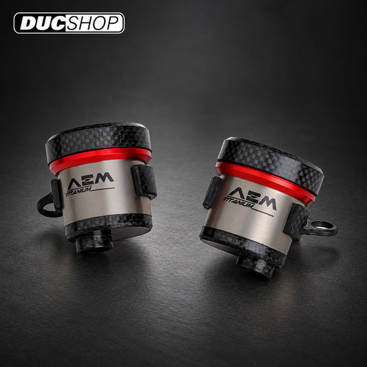 AEM FACTORY - TITANIUM & CARBON FIBER INTEGRATED RESERVOIR FLUID TANKS FOR BREMBO RCS MASTER CYLINDERS | Reservoirs | DucShop
