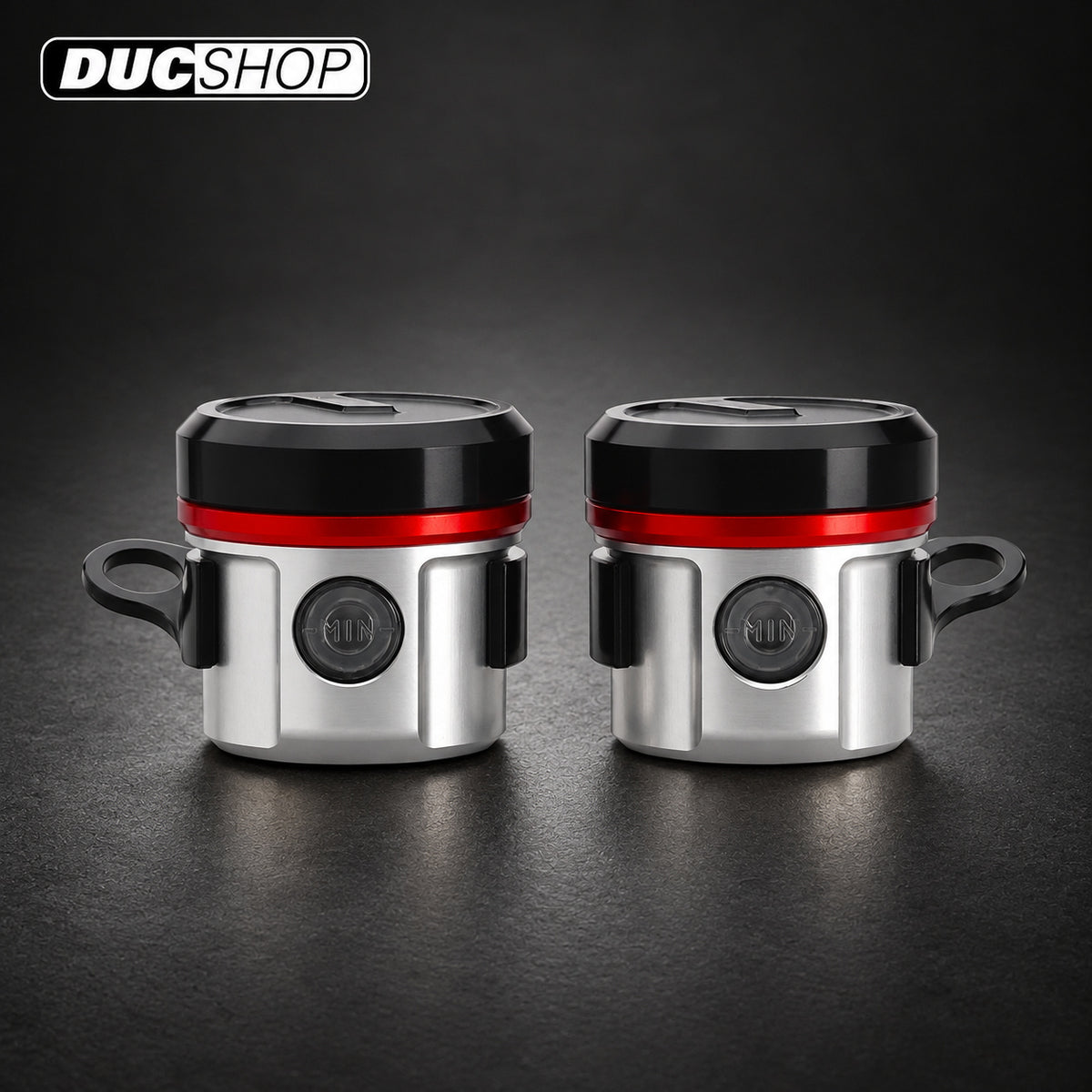 AEM FACTORY - ALUMINUM INTEGRATED RESERVOIR FLUID TANKS FOR BREMBO RCS CORSA CORTA MASTER CYLINDERS | Reservoirs | DucShop