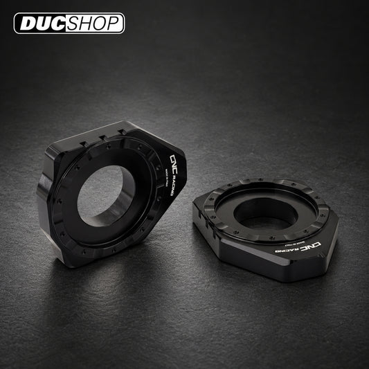 CNC Racing Billet Chain Adjuster Blocks for the Ducati Monster 937, Panigale / Streetfighter / Multistrada V2 (2025+) & Hypermotard 698 Mono | Chain Adjustors | ducshop.com