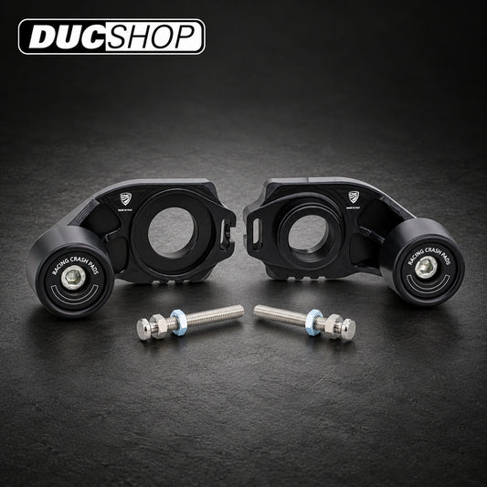 CNC Racing Billet Chain Adjuster Blocks With Sliders for the Ducati Monster 937, Hypermotard 698 Mono, and Multistrada V2 (2025+) | Frame Protection | ducshop.com