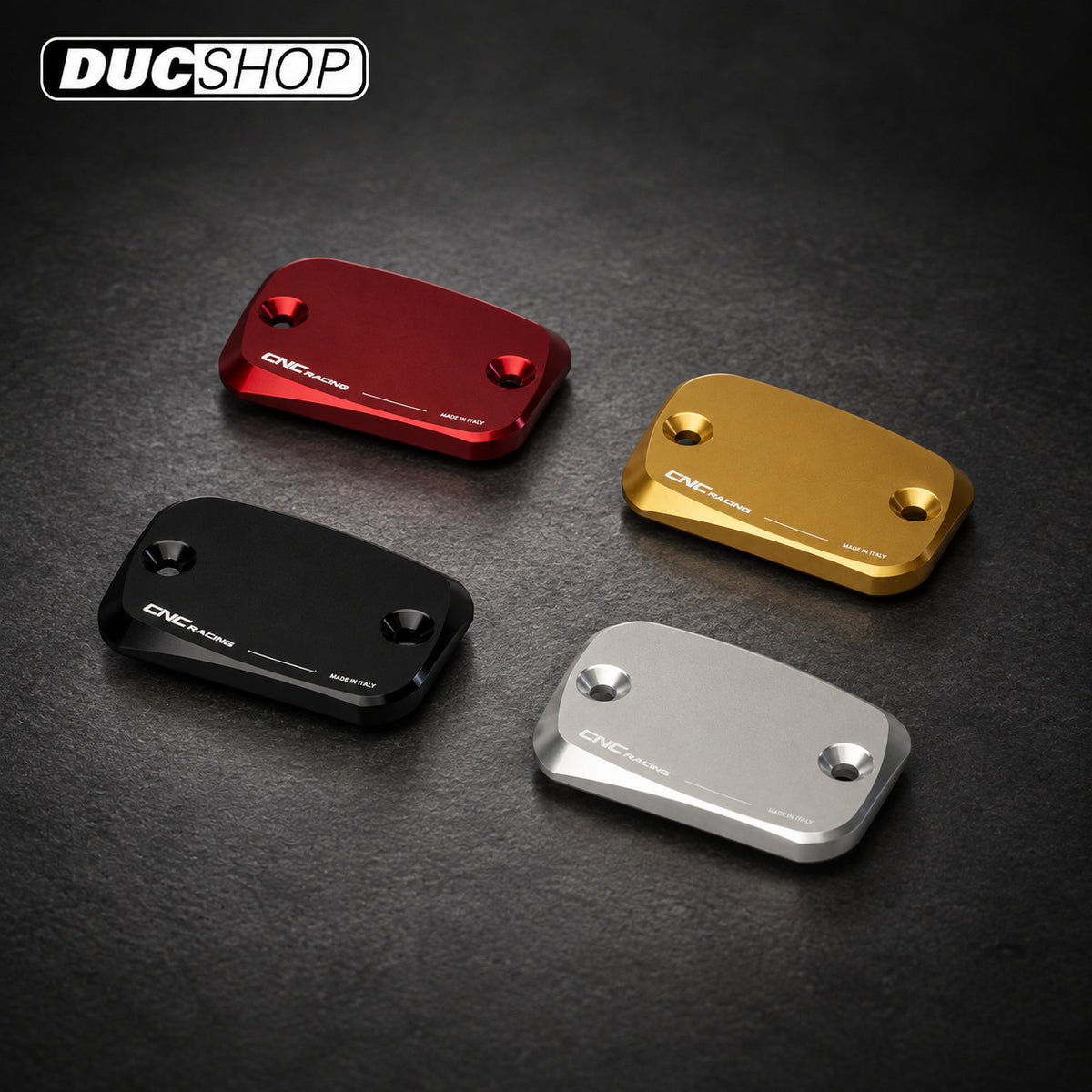 CNC Racing 'TOUCH' Front Brake Reservoir Cap for Ducati Hypermotard 796/821/939, Monster 695/696/796/821/S2R, & Scrambler - Red - DucShop