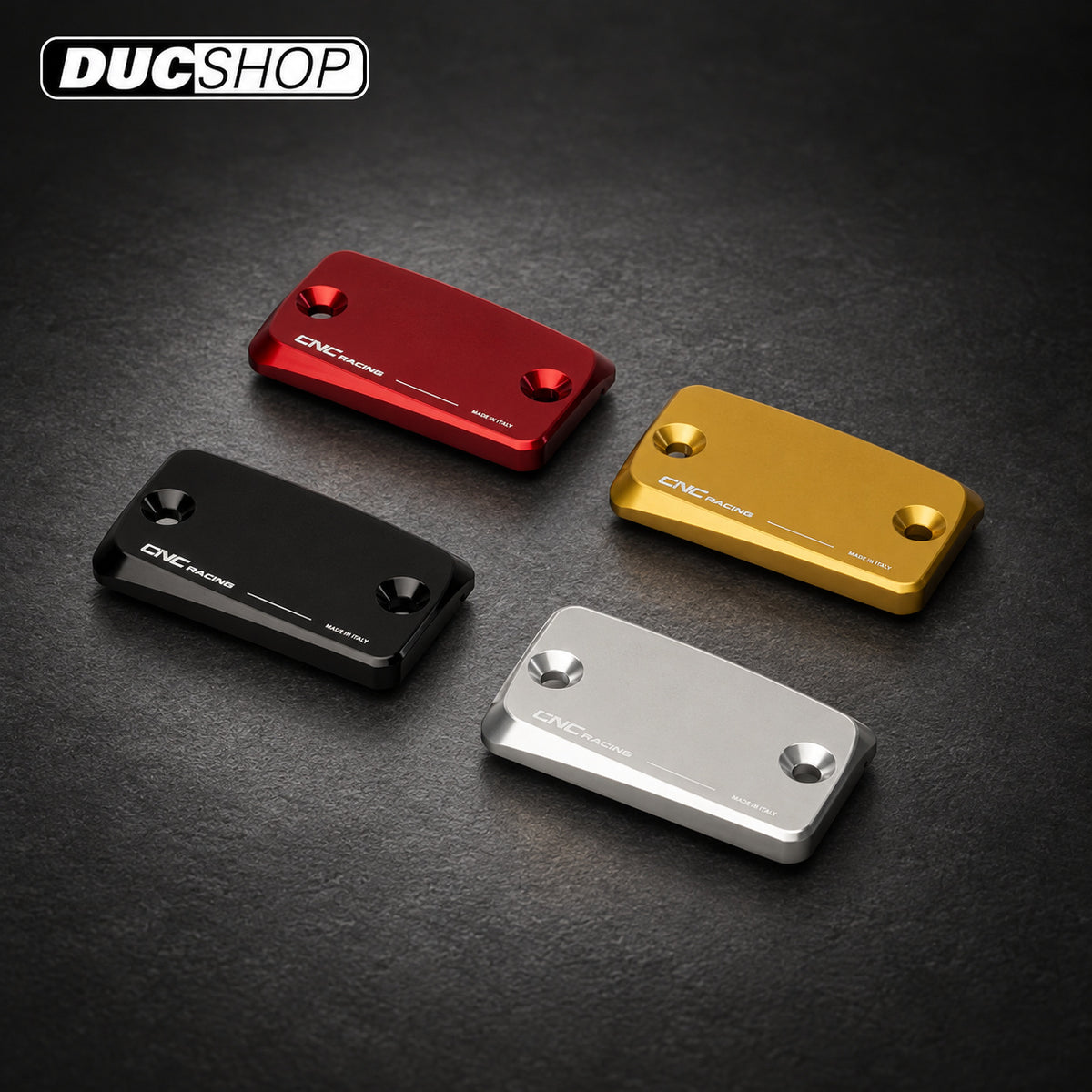 CNC Racing 'TOUCH' Front Brake or Clutch Reservoir Cap for Ducati's with Coffin style Reservoirs - Gold - DucShop