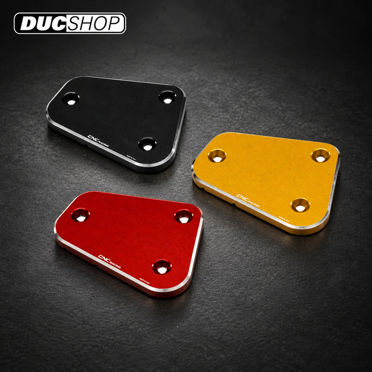 CNC Racing 'Bi-Color' Billet Front Brake Reservoir Cap - Red - DucShop