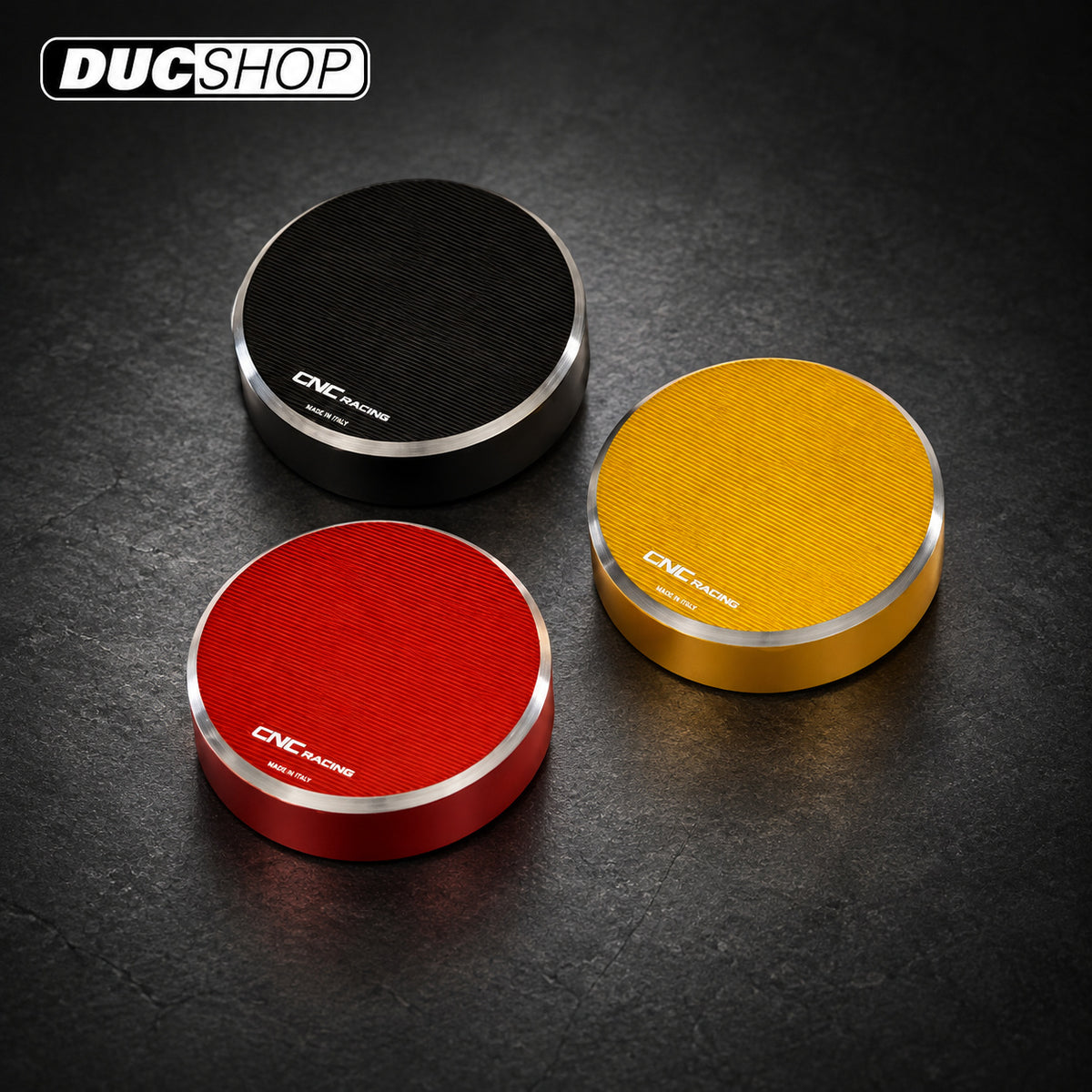 CNC Racing 'Bi-Color' Billet Front/Rear Brake Reservoir Cap for Buell, Kawasaki,Honda,Triumph, MV Agusta and Suzuki - Red - DucShop