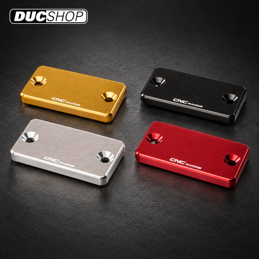 CNC Racing 'Streaks' Front Brake or Clutch Reservoir Cap for Ducati's with Coffin style Reservoirs - Silver - DucShop