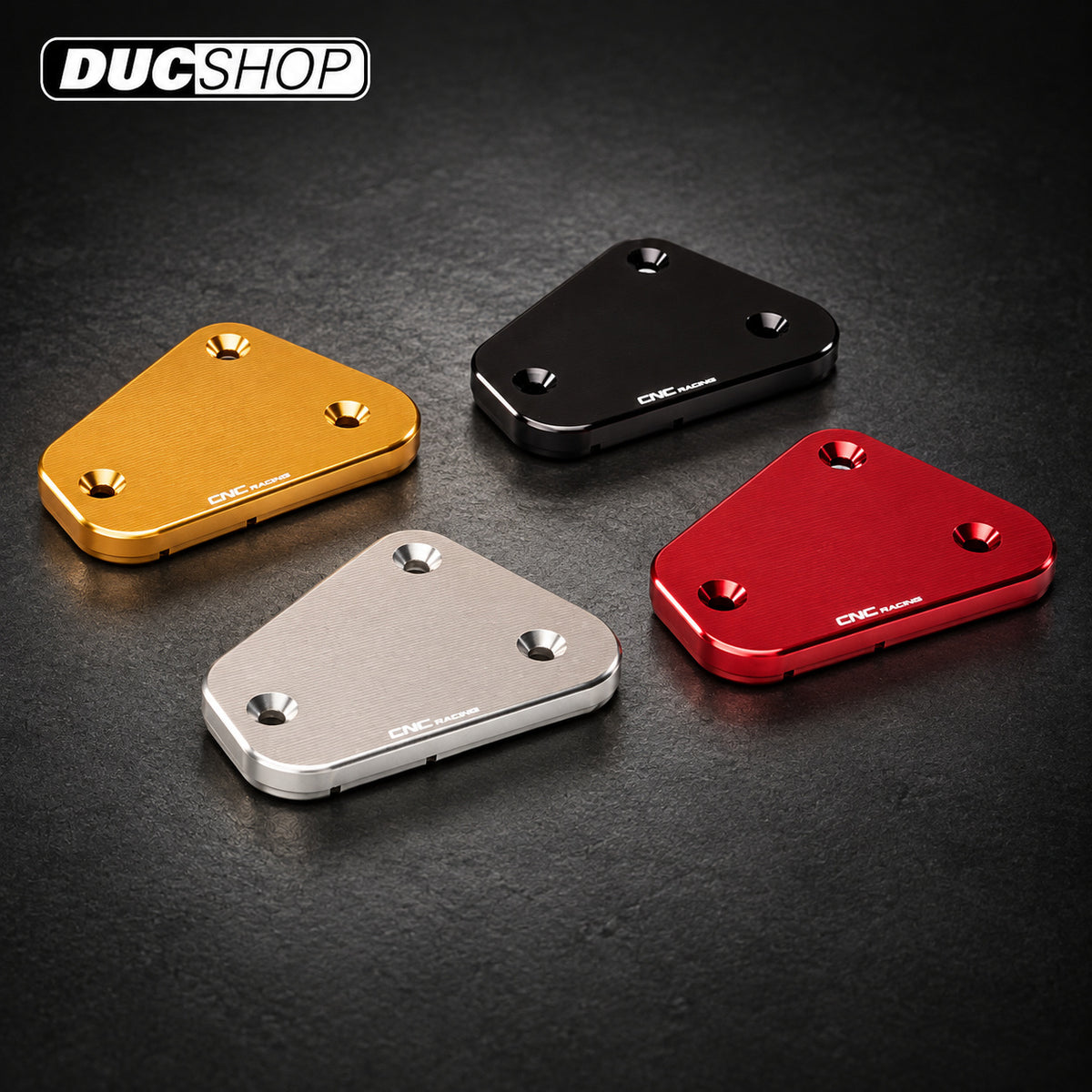 CNC Racing 'STREAKS' Front Brake Reservoir Cap for Ducati Multistrada 1000 GT1000 Streetfighter and ST3/ST4 - Silver - DucShop