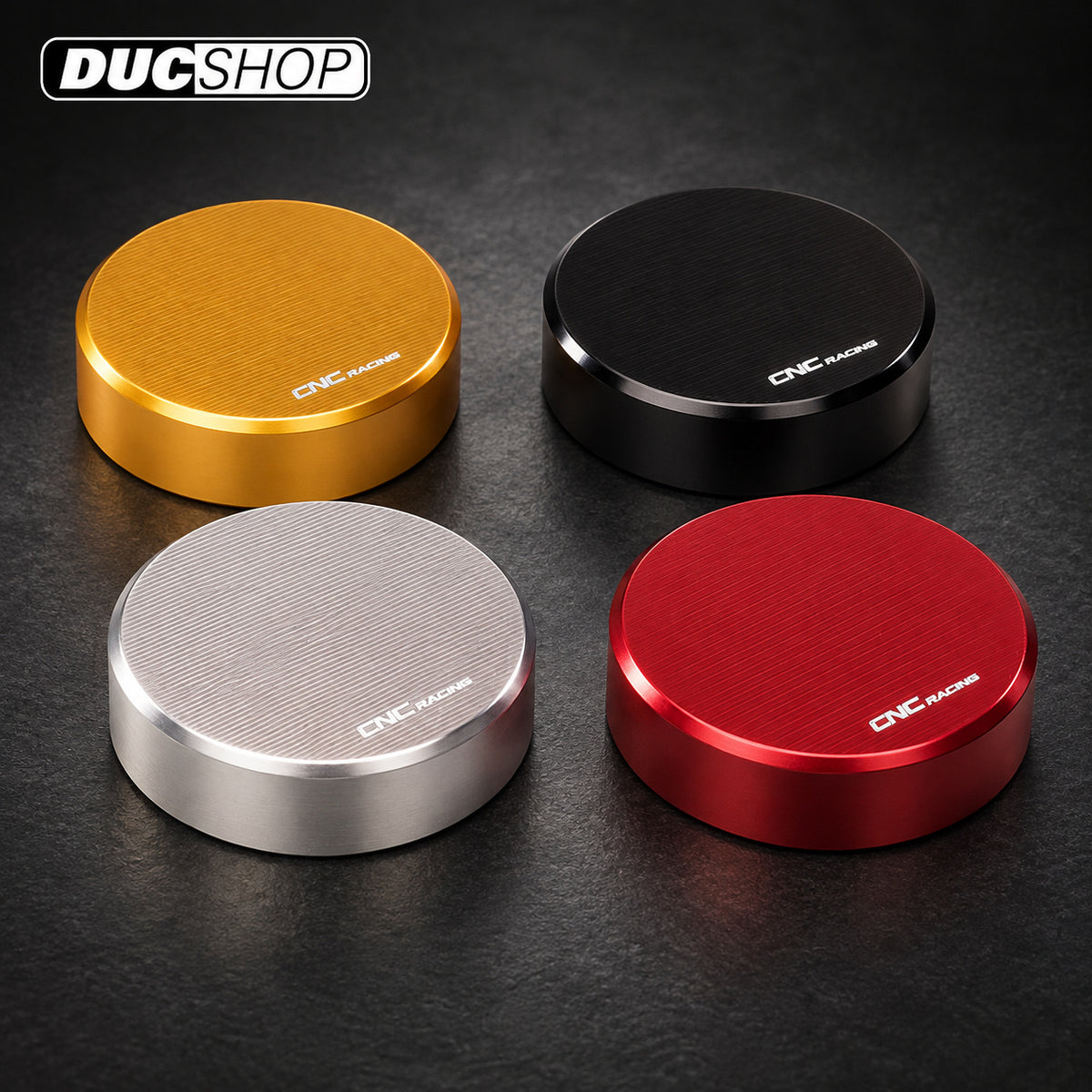 CNC Racing 'STREAKS' Front or Rear Brake Reservoir Cap for Honda Kawasaki Suzuki MV Agusta F3 Triumph and Yamaha - Gold - DucShop