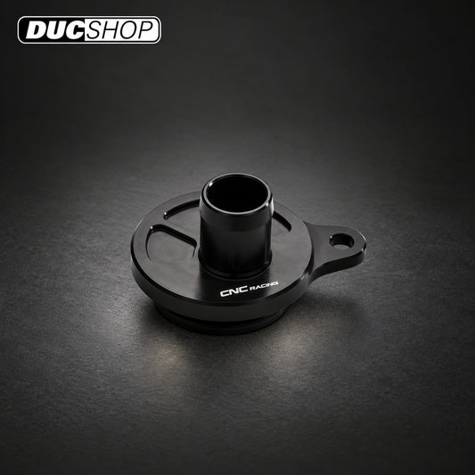 CNC Racing VA202 crankcase breather in representative black finish; selected finishes vary | Crankcase Breathers | ducshop.com