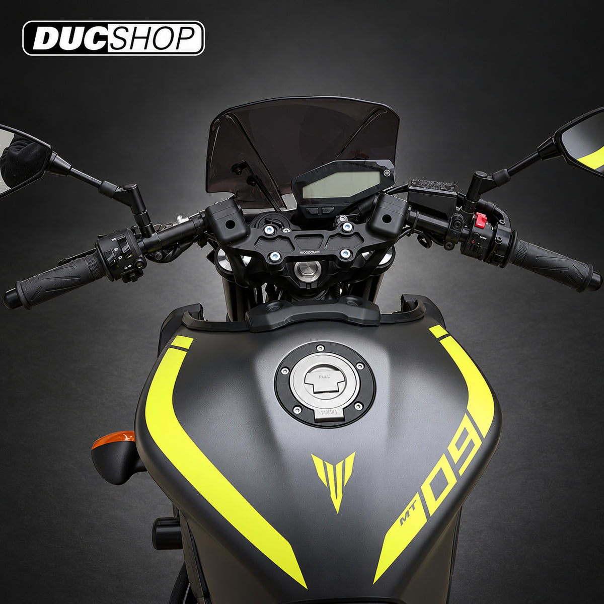 WOODCRAFT Yamaha FZ-09 (MT09) (2018+) / XSR900 (2022+) Clipon Riser Adapter Plate Kit W/ Bars | DucShop
