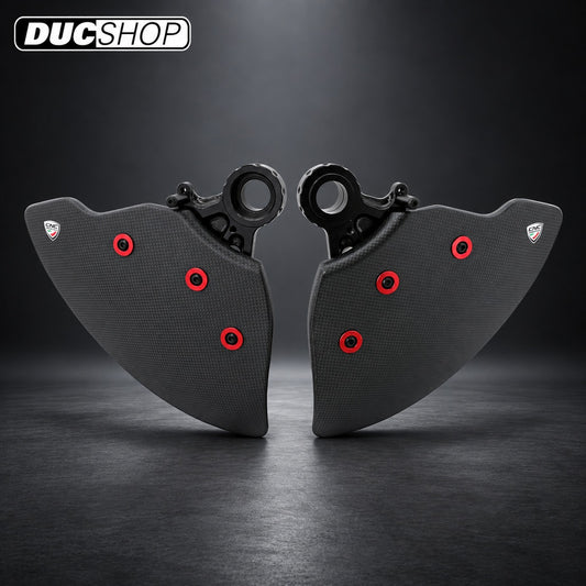 CNC Racing Carbon Fiber GP EVO Front Rotor Cooling Ducts For Ducati Multistrada V4 Pikes Peak / RS - Matte / Red - DucShop