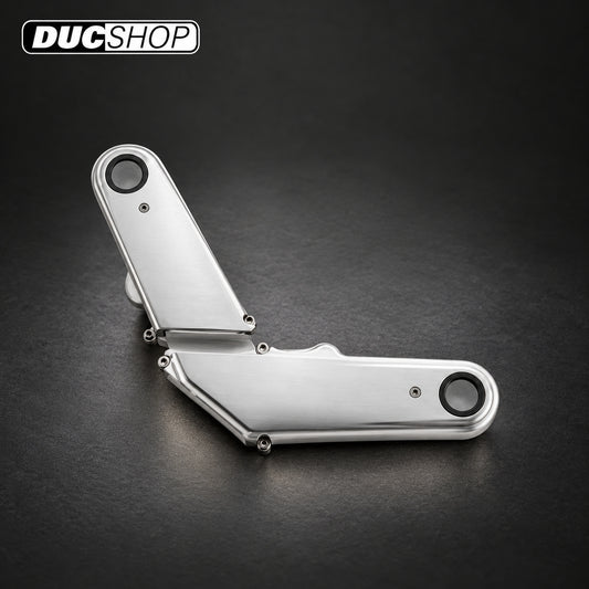 Rizoma Ducati Scrambler timing belt cover shown in natural aluminum; selectable finishes vary | Belt Covers | ducshop.com