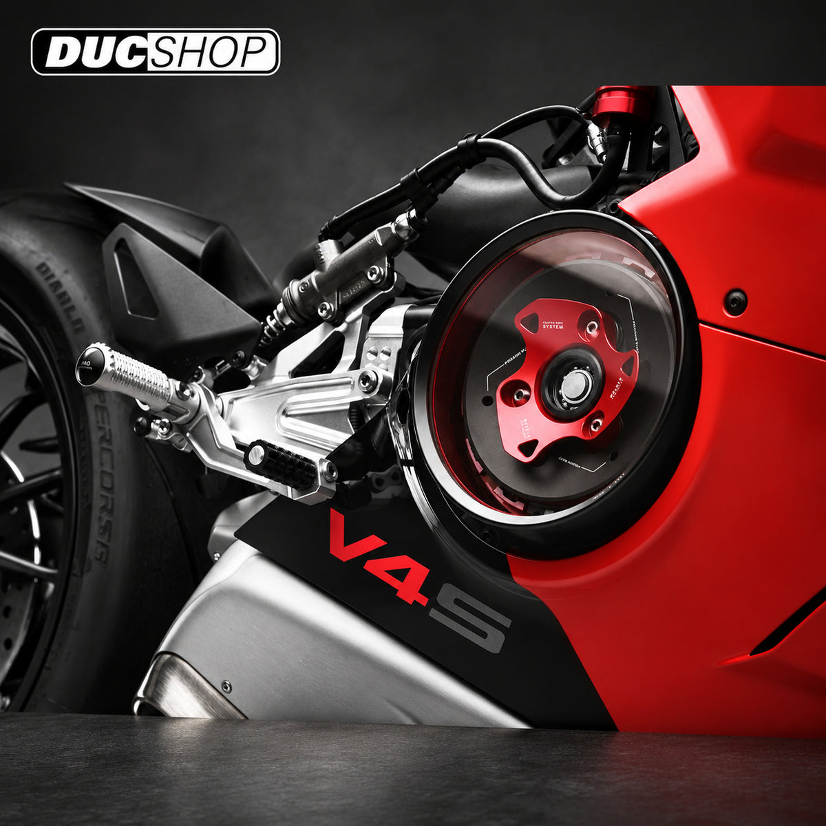 Rizoma Clear Wet Clutch Cover kit - OILQUARIUM for the Ducati Panigale / Streetfighter / Multistrada / Diavel V4 | Wet Clutch Covers | ducshop.com