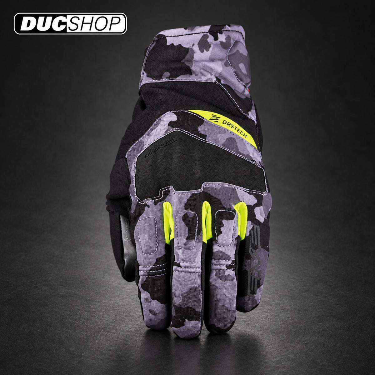FIVE BOXER EVO WP - CAMO GREY/FLUO YELLOW | Short Gloves | ducshop.com