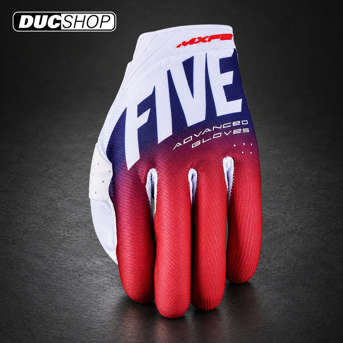 FIVE MXF2 EVO - SPLIT WHITE/RED/BLUE | Off Road Gloves | ducshop.com