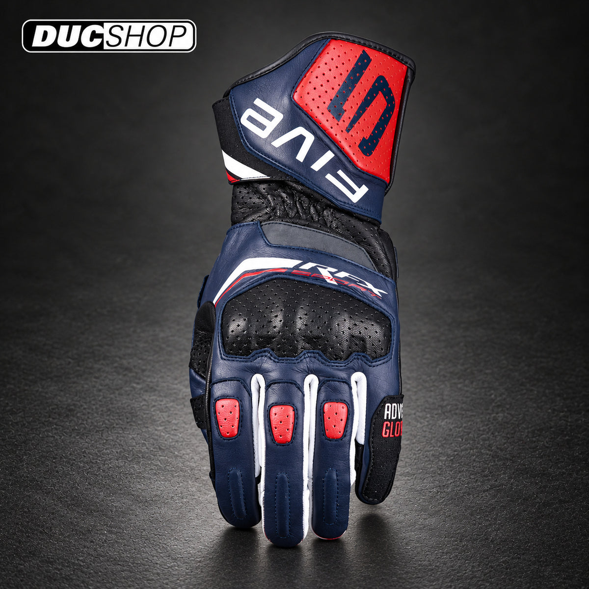 FIVE RFX SPORT EVO - STORM BLUE/FLUO RED/WHITE | Racing Gloves | ducshop.com
