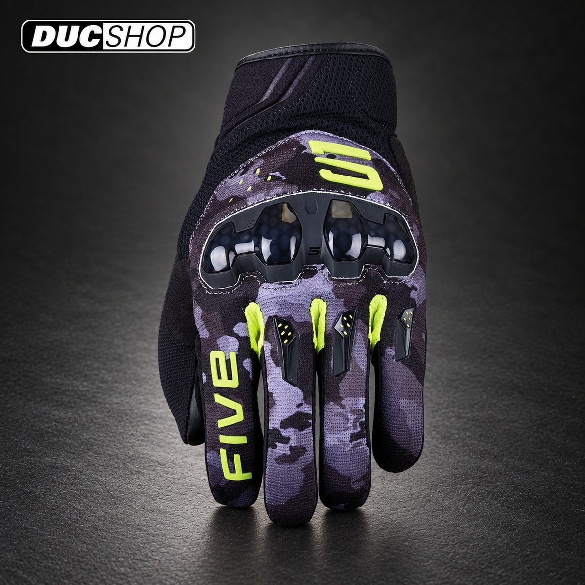 FIVE RSX - CAMO BLACK/FLUO YELLOW | Short Gloves | ducshop.com