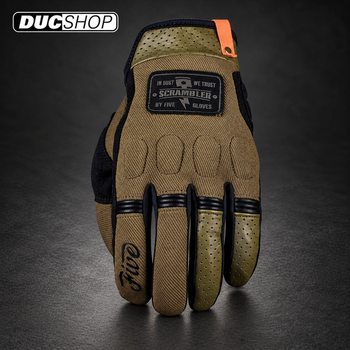 FIVE SCRAMBLER - KHAKI/BLACK | Short Gloves | ducshop.com
