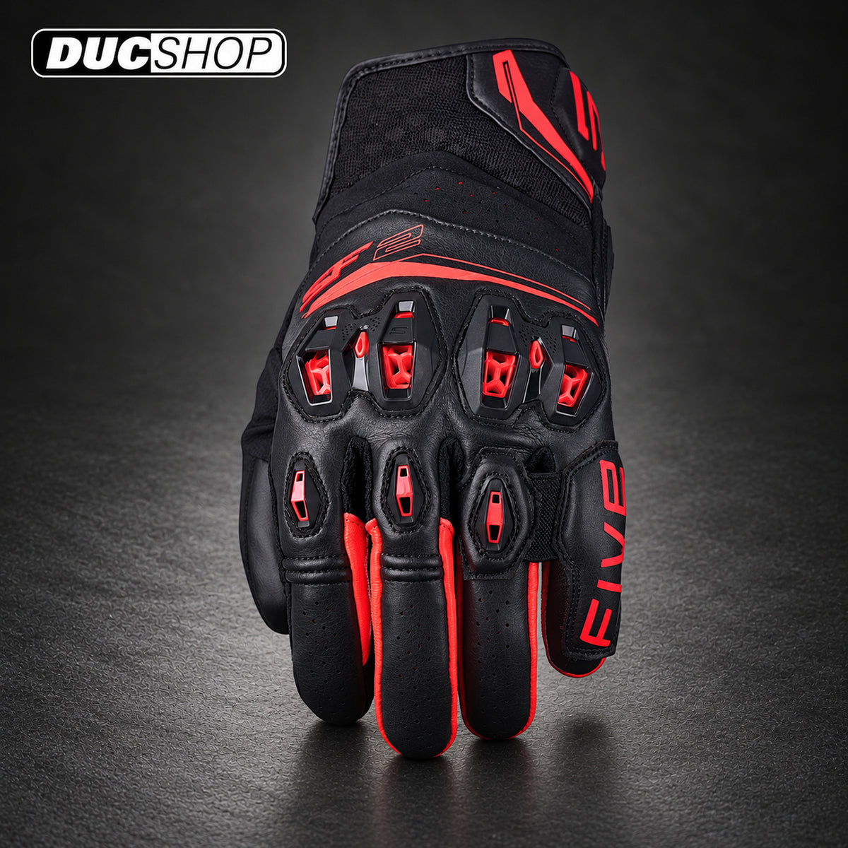 FIVE SF2 EVO - BLACK/FLUO RED | Short Gloves | ducshop.com