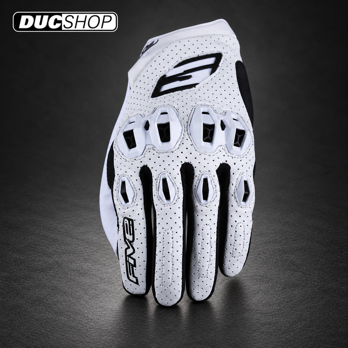 FIVE STUNT EVO2 LEATHER - WHITE | Short Gloves | ducshop.com