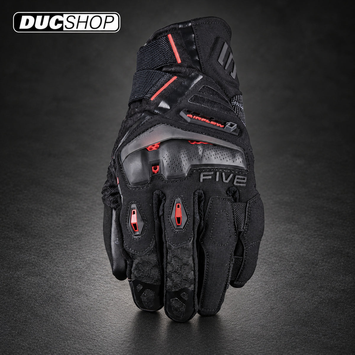 FIVE TFX1 AIRFLOW SHORT - BLACK/FLUO RED | Short Gloves | ducshop.com