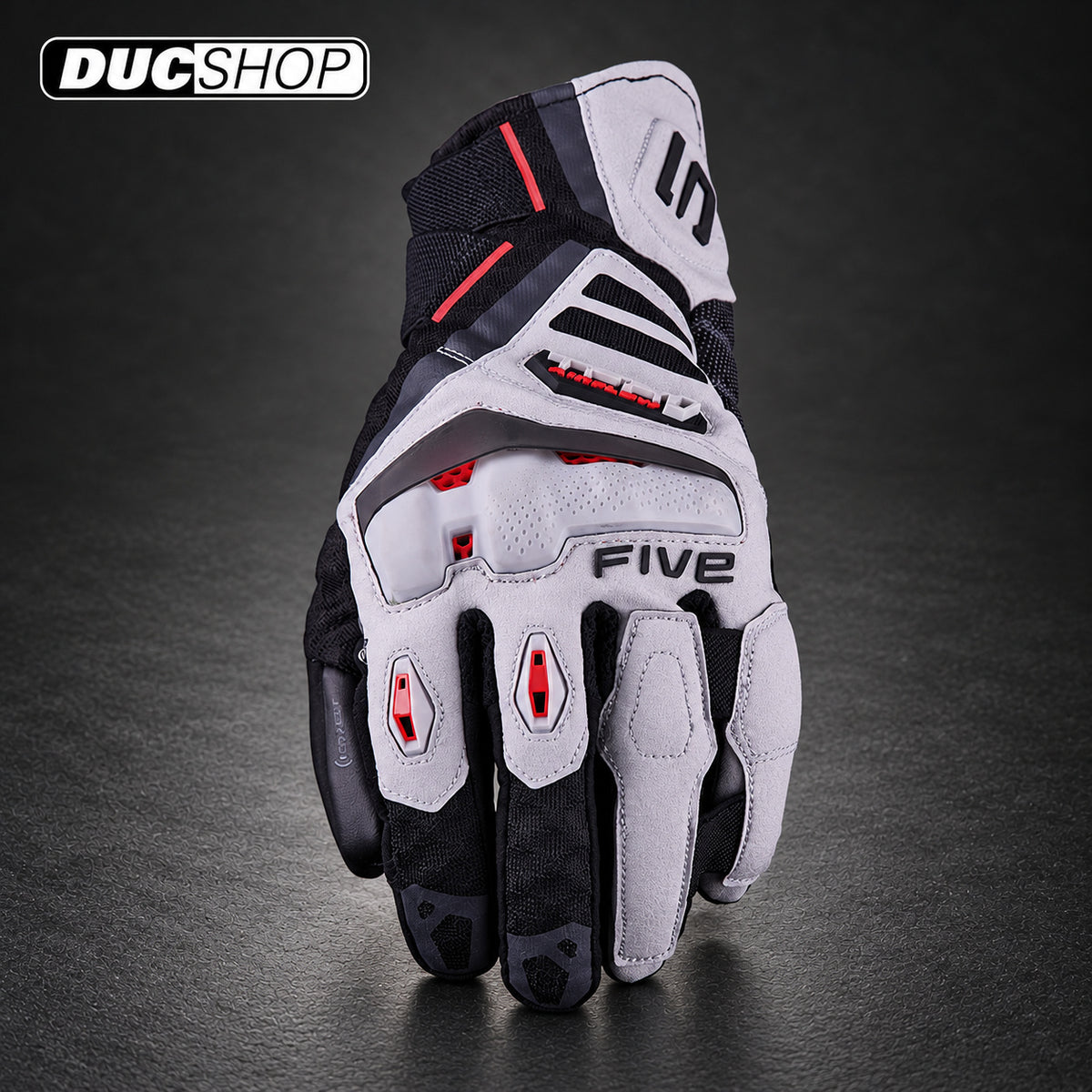 FIVE TFX1 AIRFLOW SHORT - Grey/Fluo Red | Short Gloves | ducshop.com