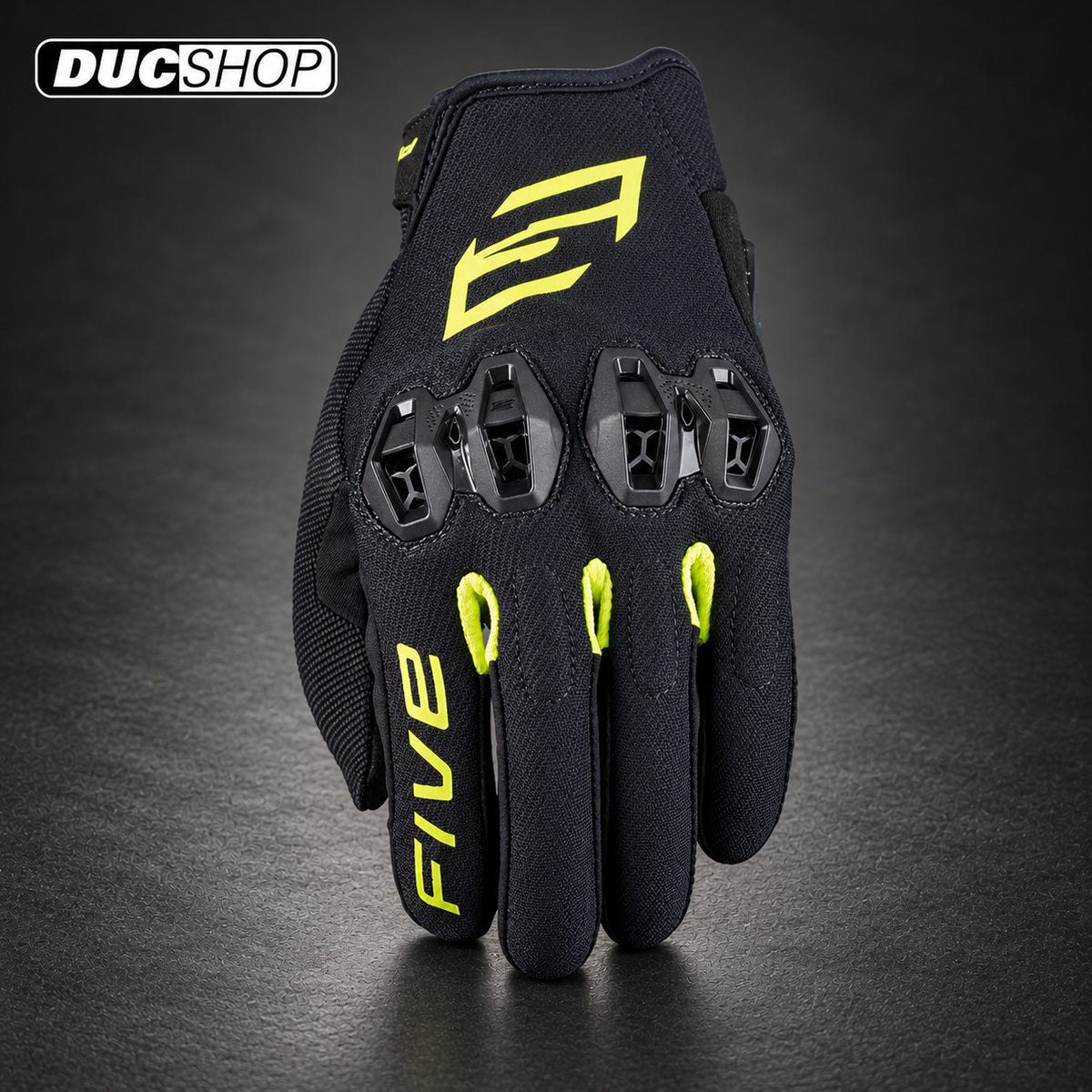 FIVE TRICKS - BLACK/FLUO YELLOW | Short Gloves | ducshop.com